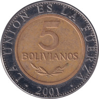 5 bolivianos - Bolivia