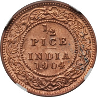 1/2 pice - British India