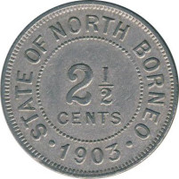 2 1/2 cents - British North Borneo