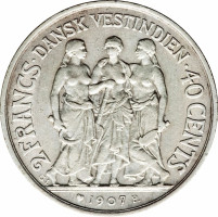 2 francs - Indes occidentales danoises
