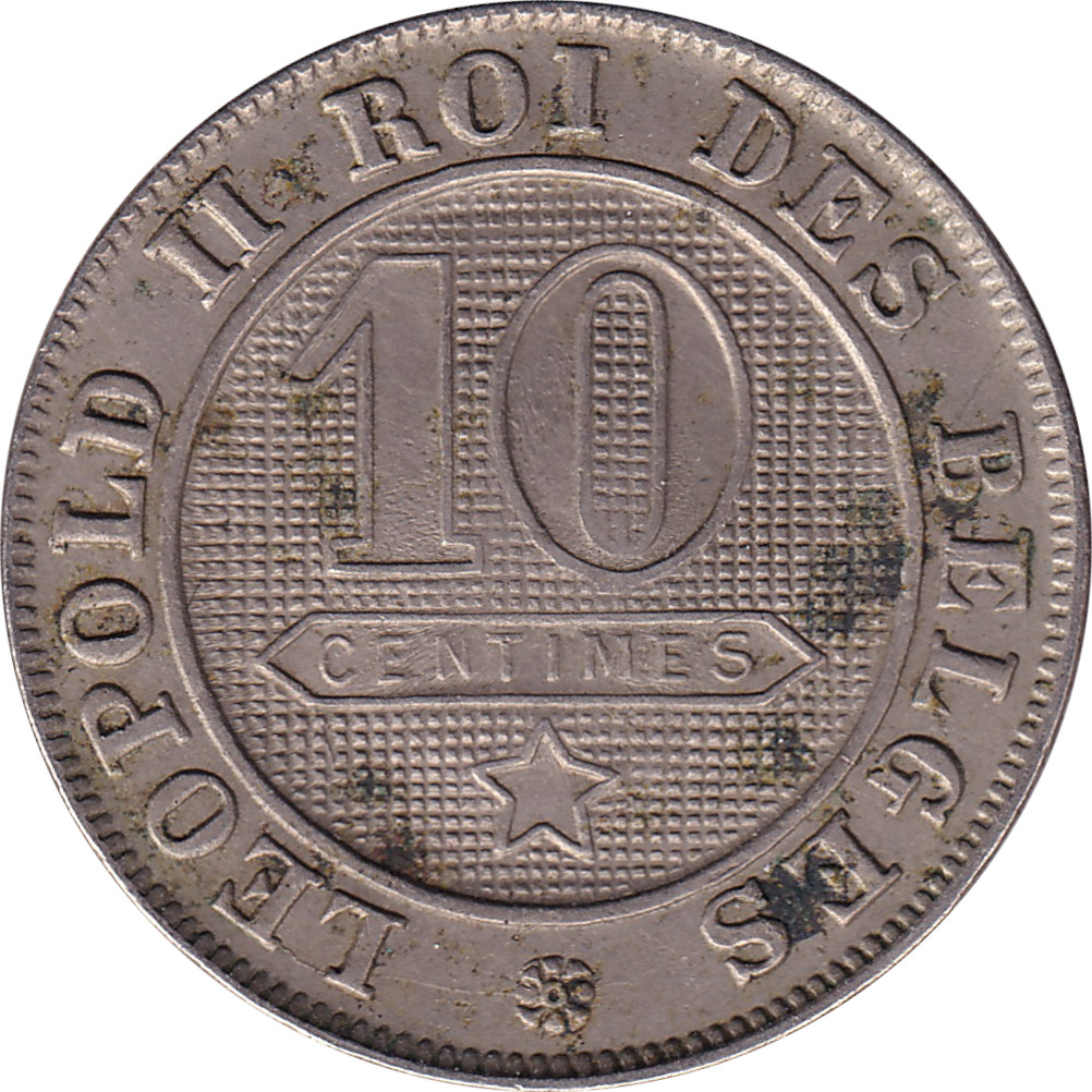 10 centimes - Léopold II - Lion héraldique