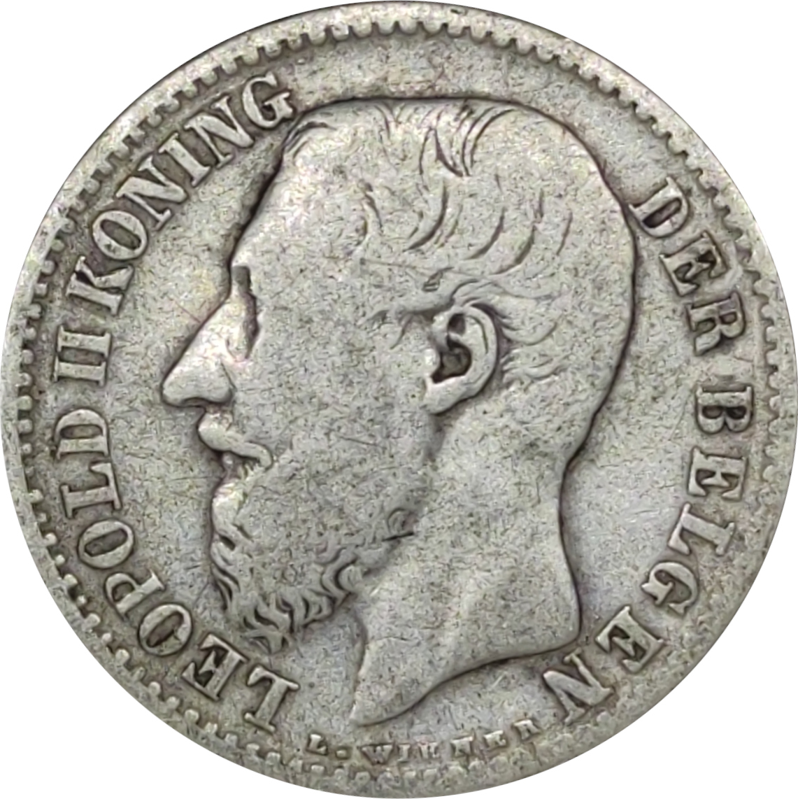 1 franc - Léopold II - Tête jeune