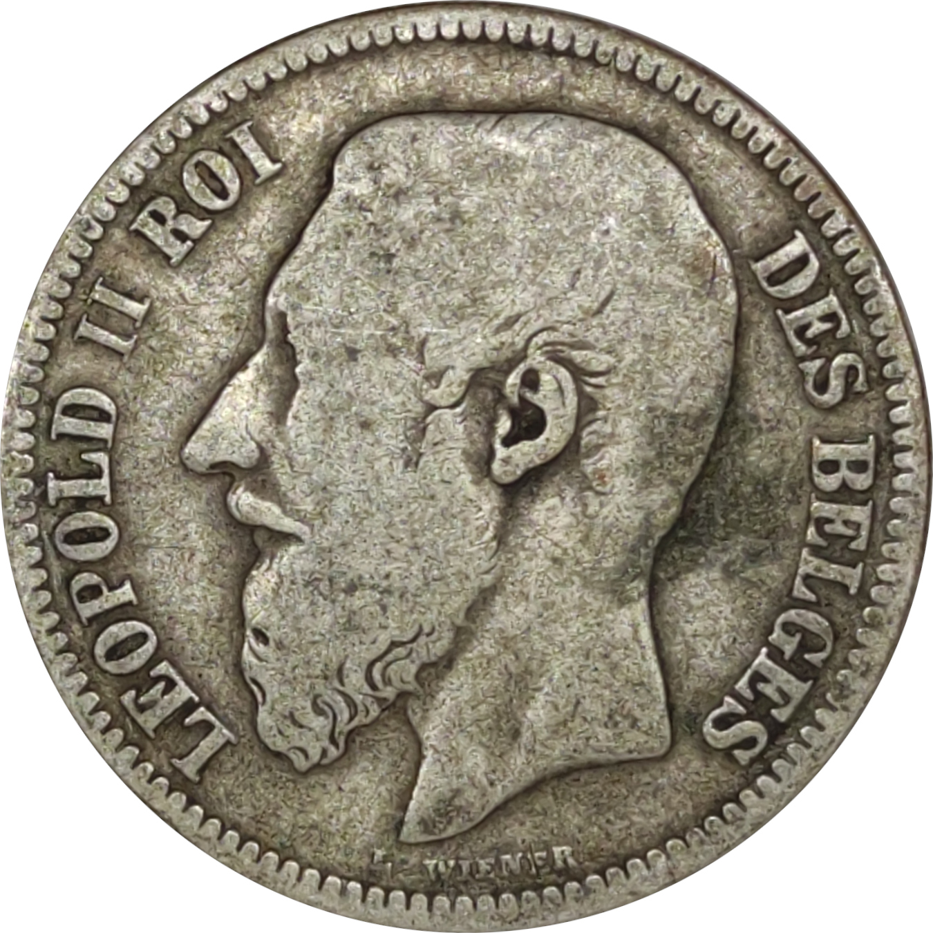 2 francs - Léopold II - Tête jeune