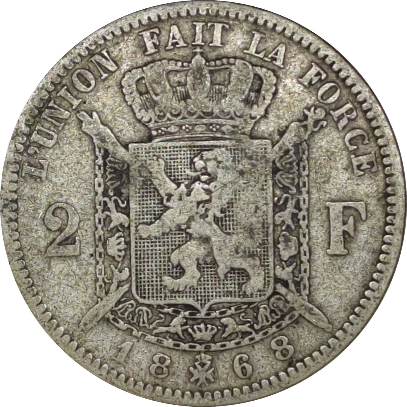 2 francs - Léopold II - Tête jeune
