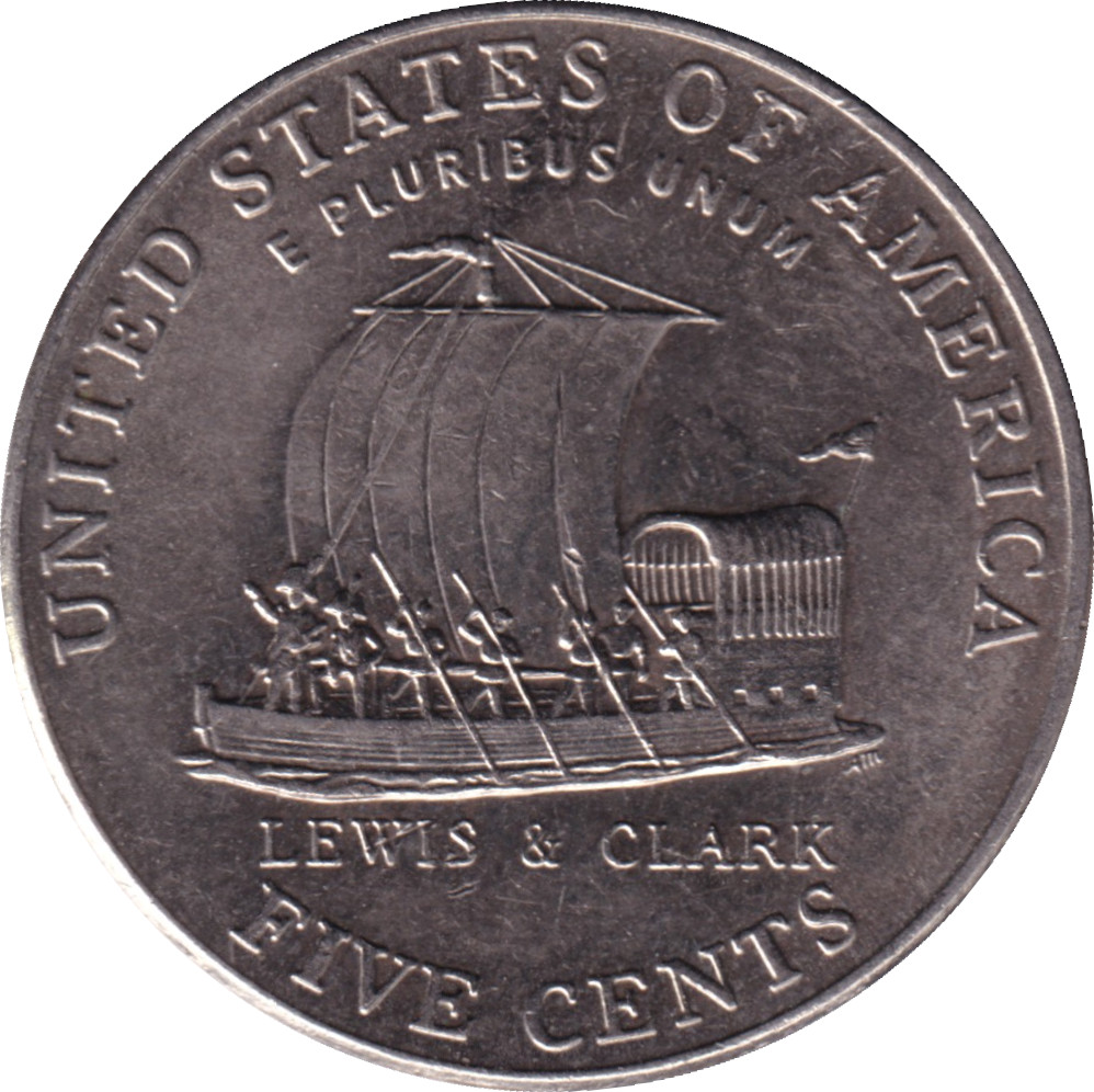 5 cents - Jefferson - Keelboat