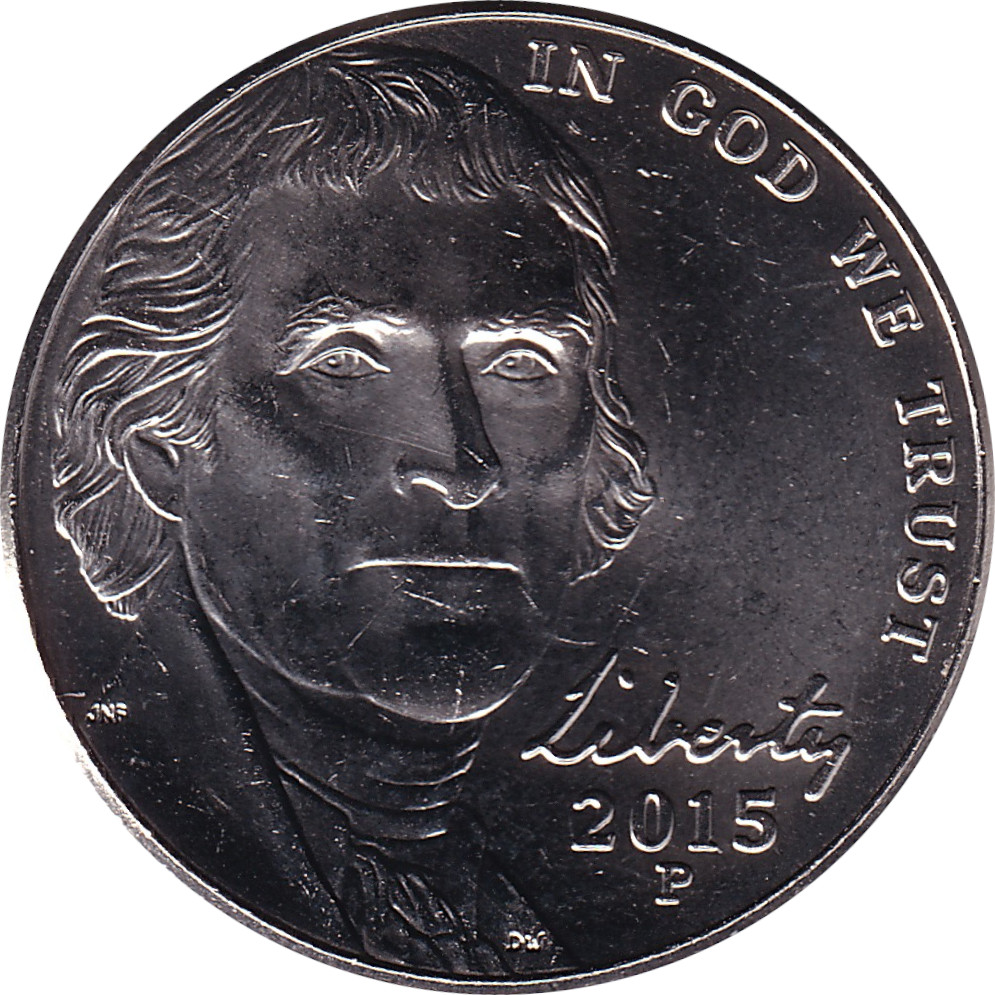 5 cents - Jefferson - De face