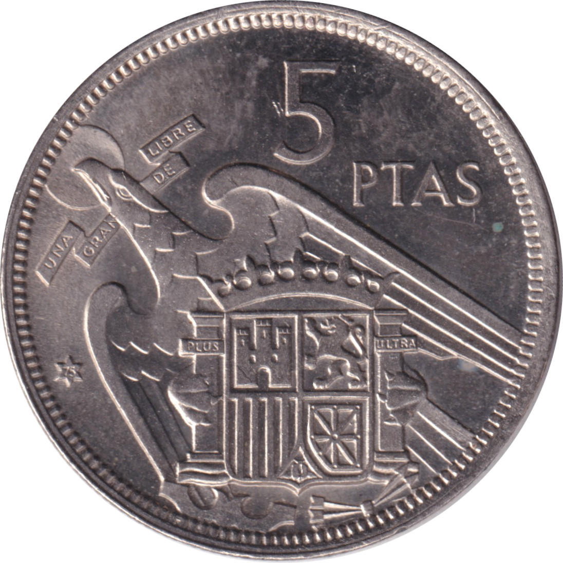 5 pesetas - Franco - Aigle