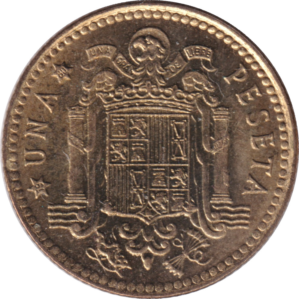 1 peseta - Juan Carlos I - Grandes armoiries