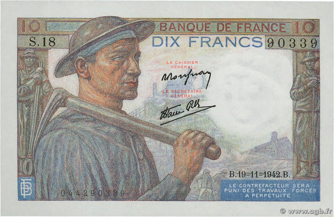 10 francs - Mineur