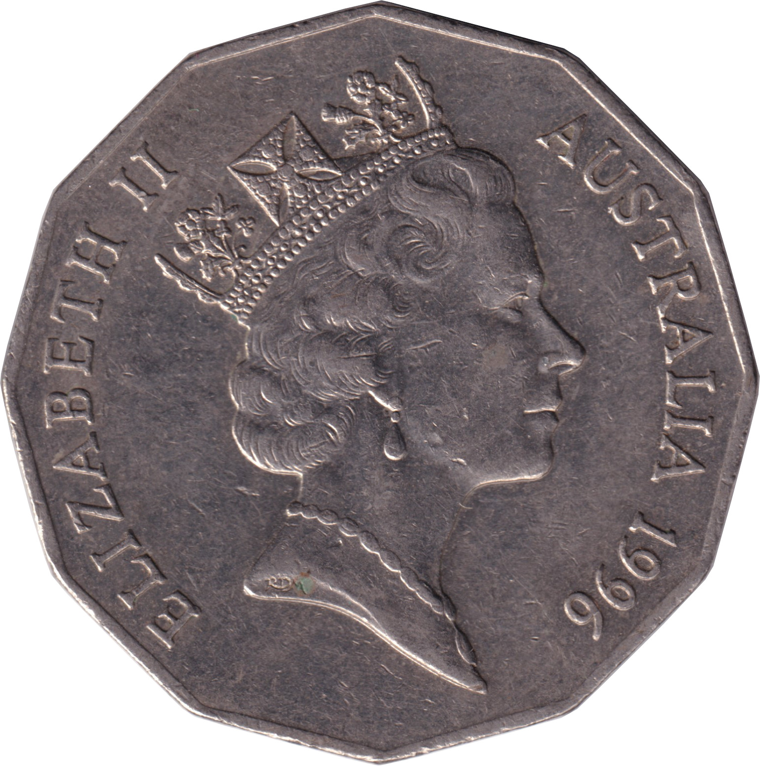 50 cents - Elizabeth II - Mature head