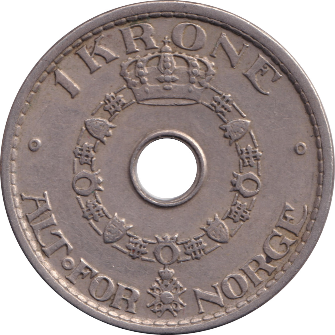 1 krone - Haakon VII - Quatre monogrammes
