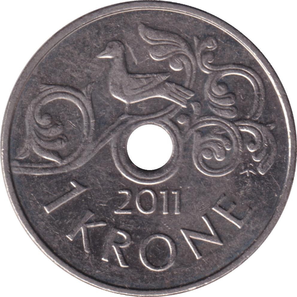 1 krone - Harald V - Quatre monogrammes