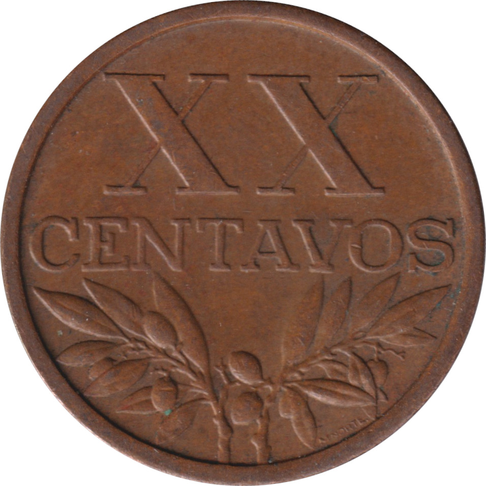 20 centavos - Croix - Type lourd