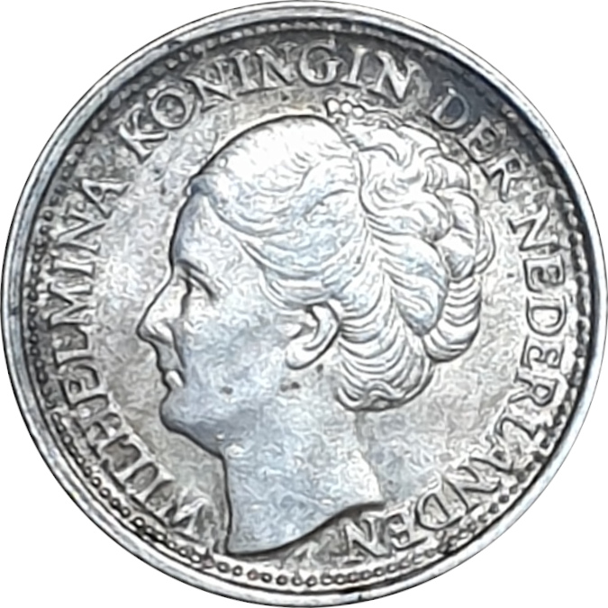 10 cents - Wilhelmina I - Tête mature