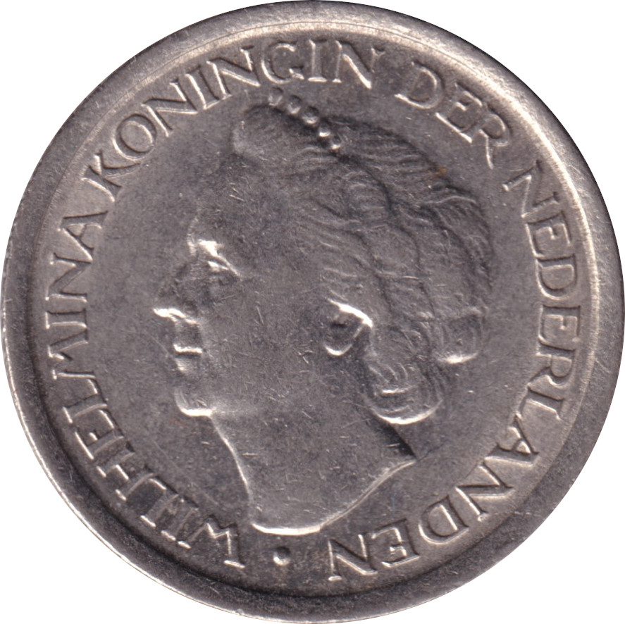 25 cents - Wilhelmina I - Tête agée