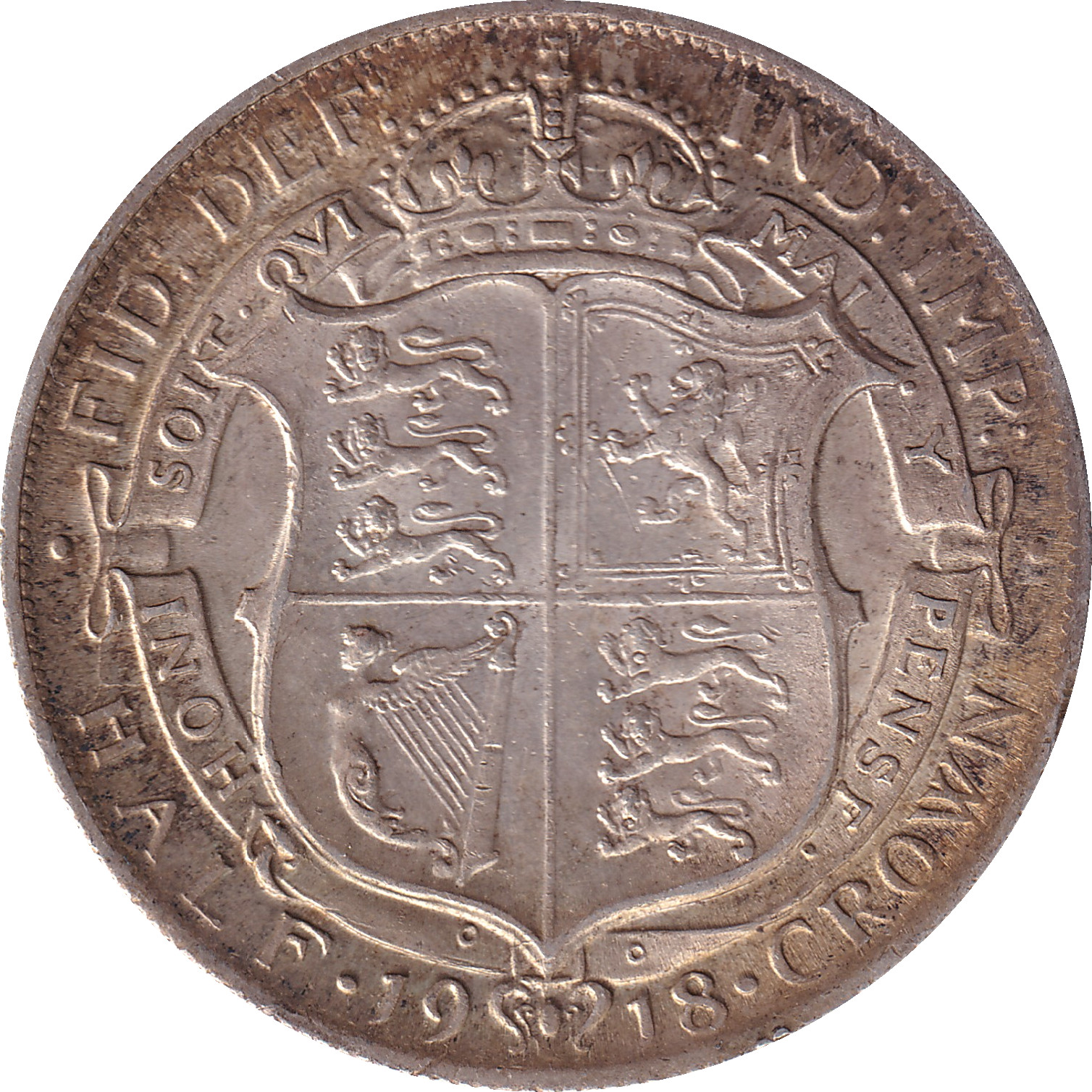 1/2 crown - George V - Argent 925