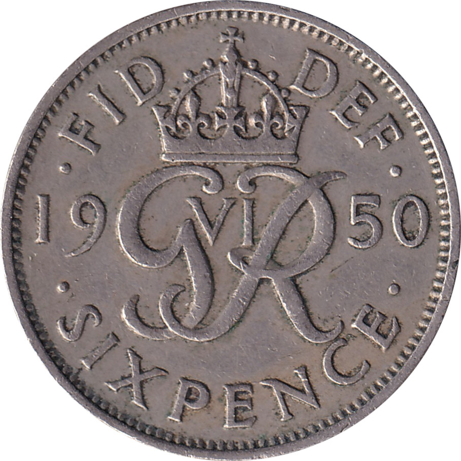 6 pence - Georges VI - Second monogramme