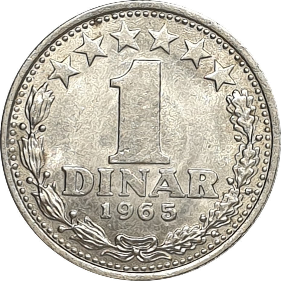 1 dinar - Emblème - Type 1965