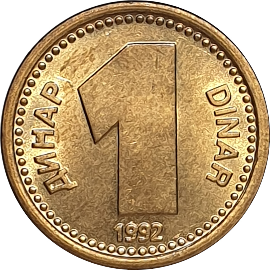 1 dinar - Monogramme - Laiton