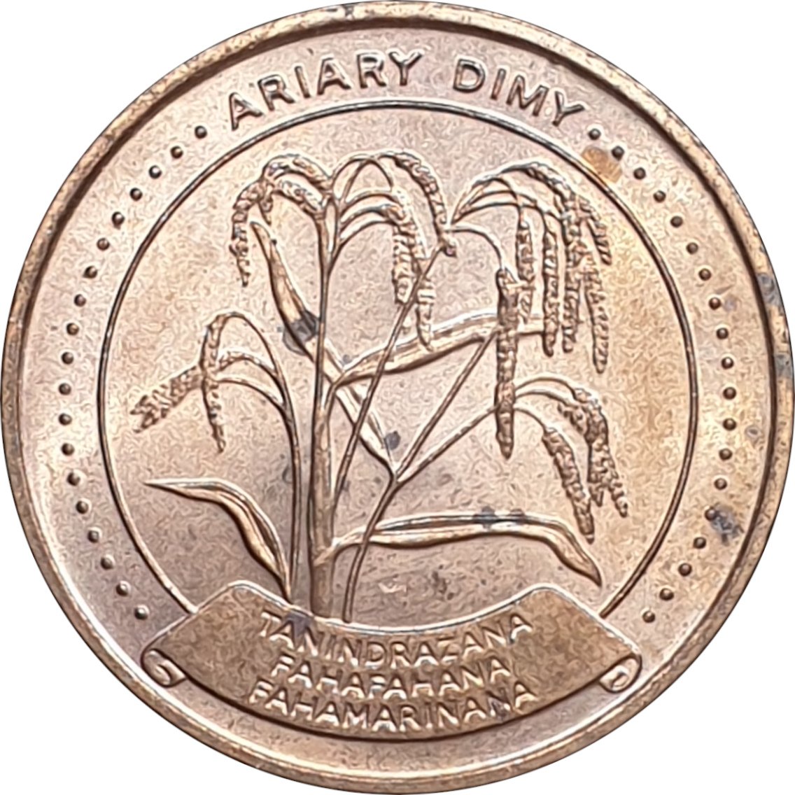 5 ariary - Rice plants - BANKI FOIBEN'I MADAGASIKARA