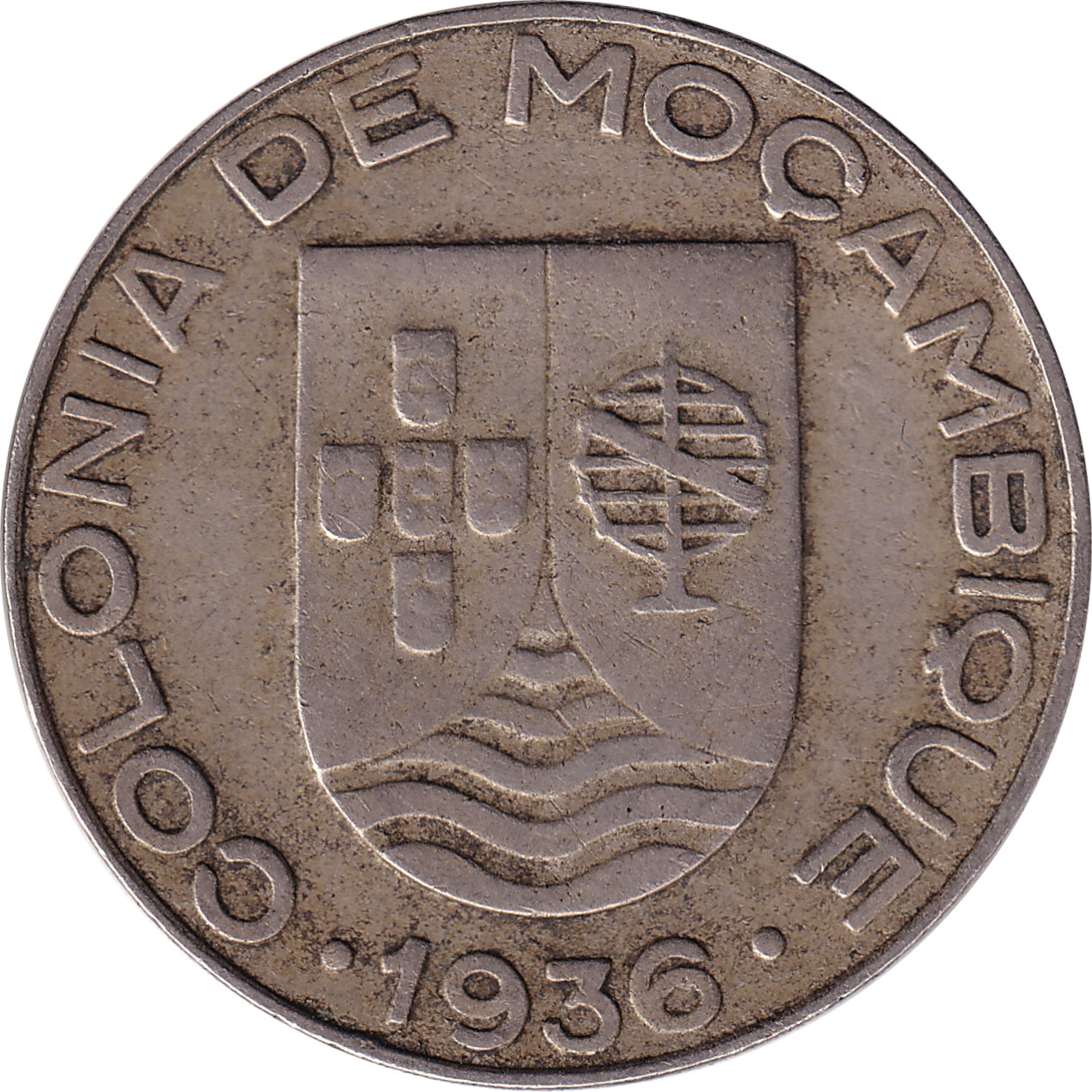 1 escudo - Colonia de Mocambique - Grand blason