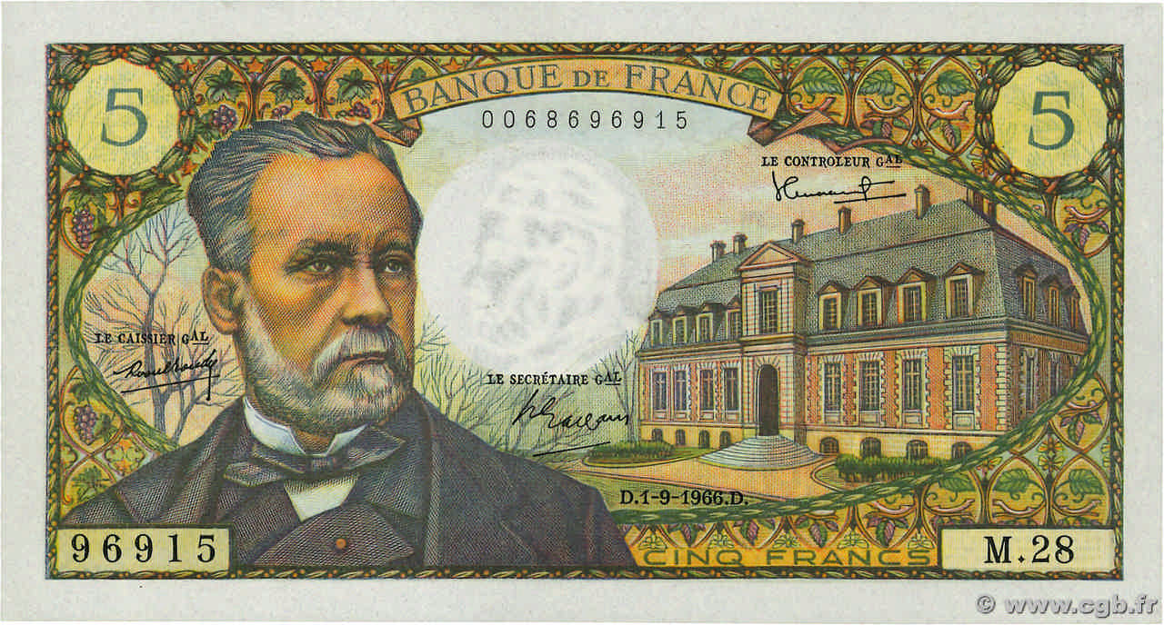 5 francs - Pasteur