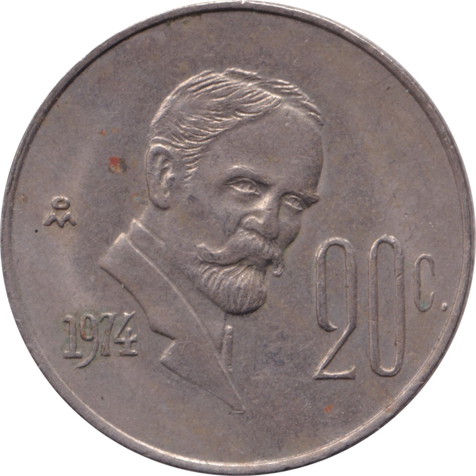 20 centavos - Aigle de profil - Buste de trois quart