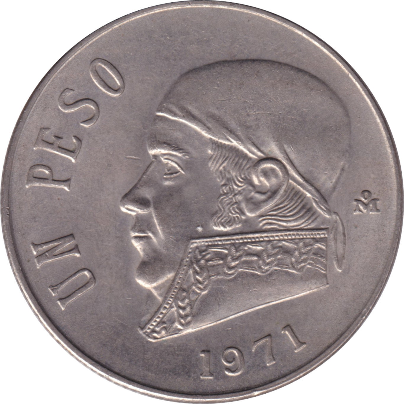1 peso - Hidalgo - Tête de profil à gauche