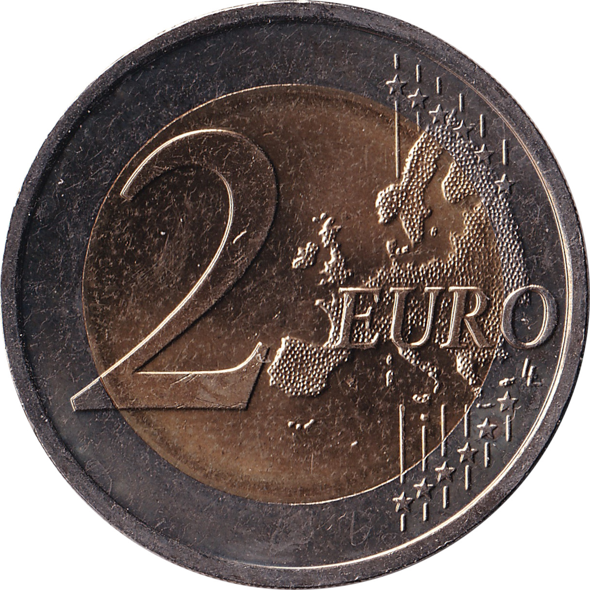 2 euro - Intégration dans l'Union Européenne, carte de l'Europe