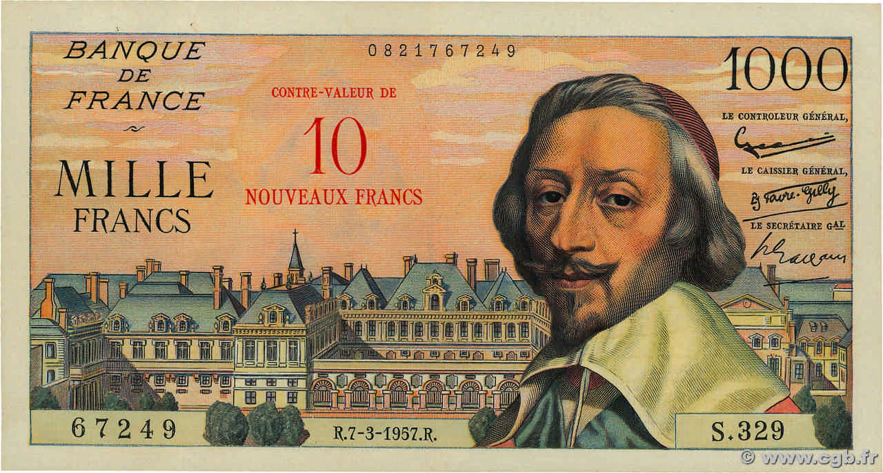 1000 francs - Richelieu