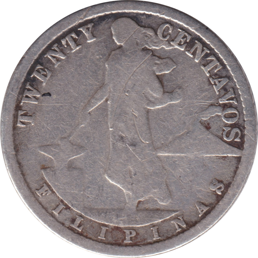 20 centavos - Emblème américain - Type léger