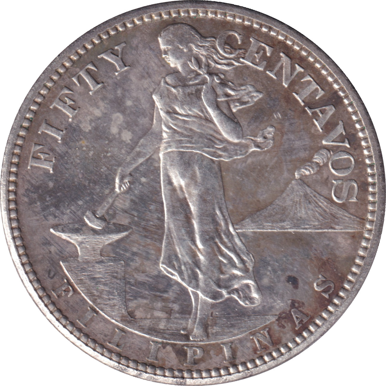 50 centavos - Emblème américain - Type léger