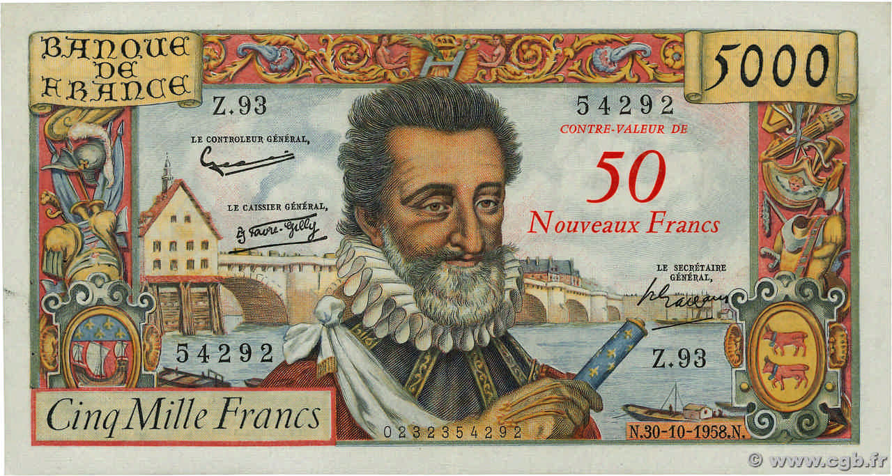 5000 francs - Henri IV