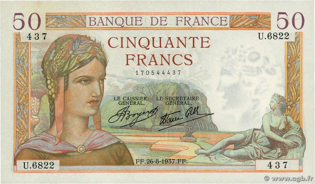 50 francs - Cérès