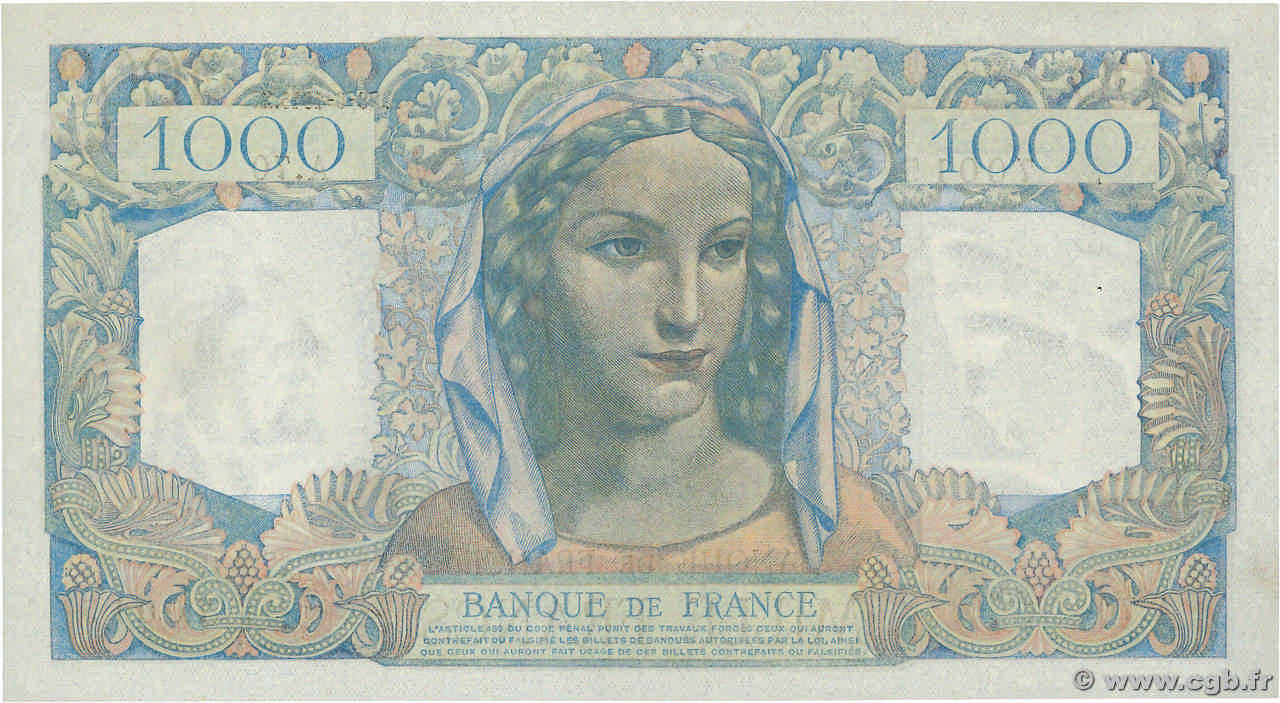 1000 francs - Minerve and Heracles