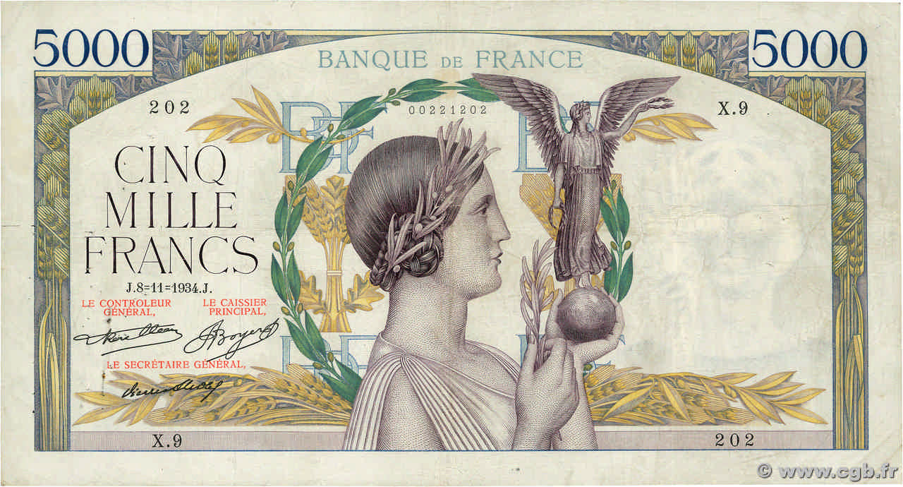 5000 francs - Victoire