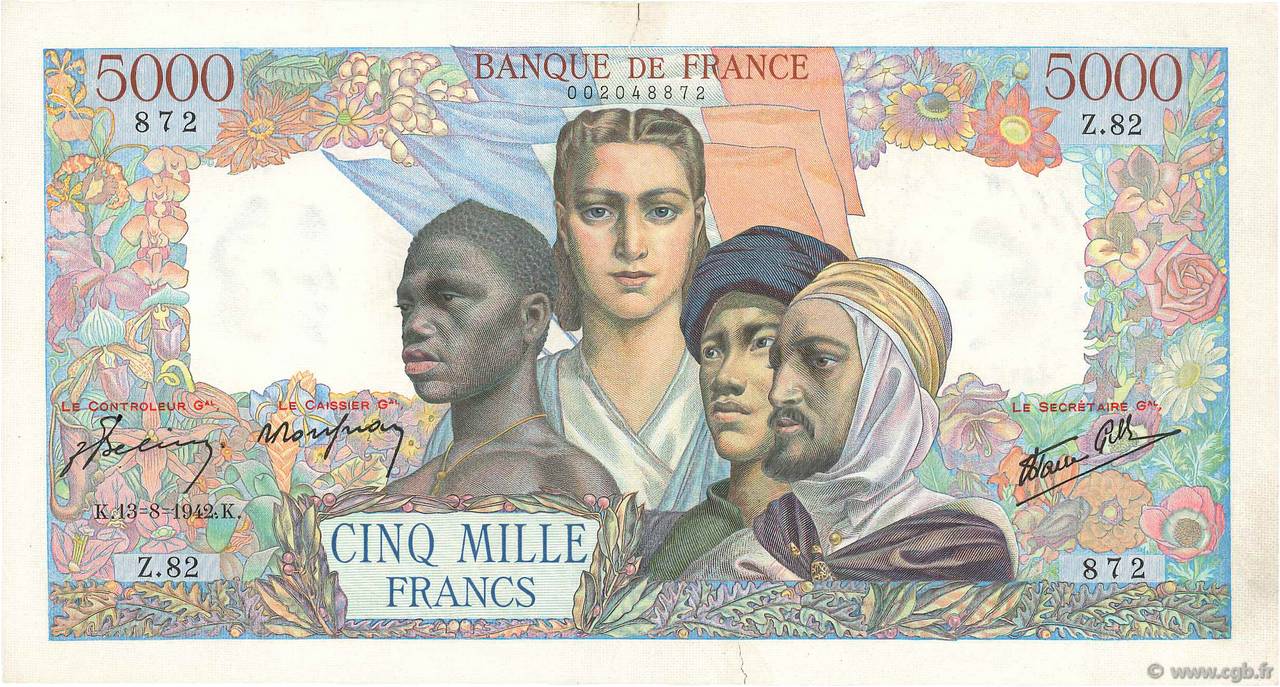 5000 francs - Empire Français