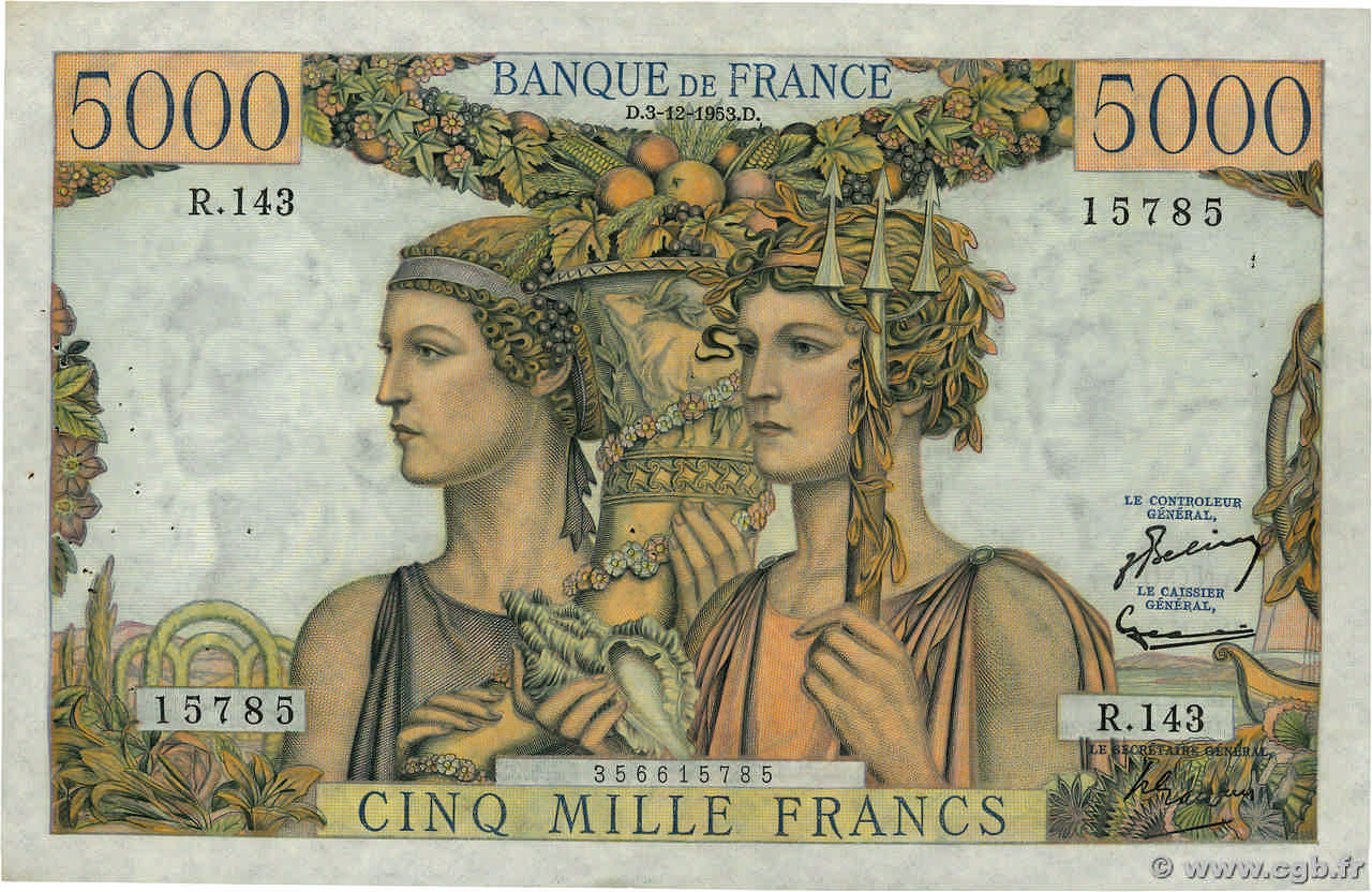 5000 francs - Terre et Mer