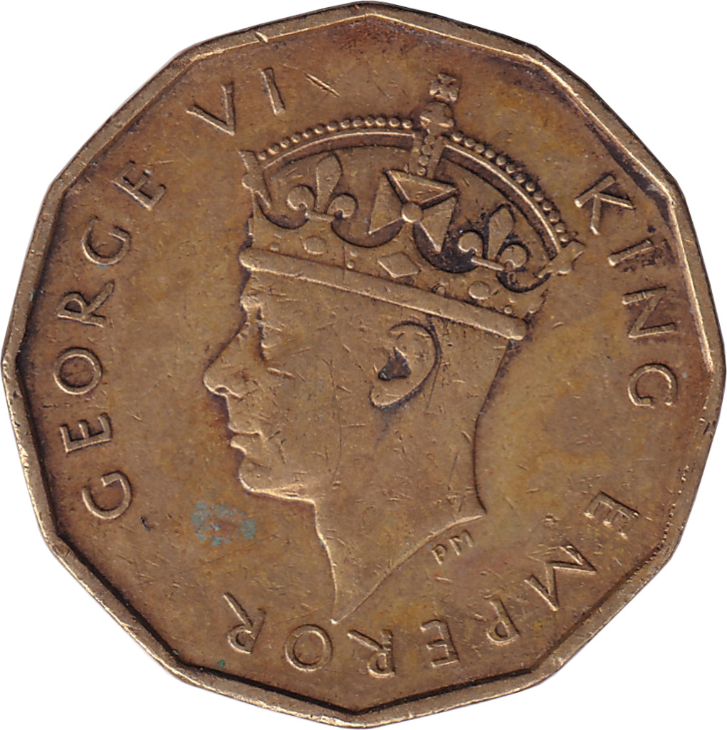 3 pence - George VI - Native dwelling - GEORGE VI KING EMPEROR