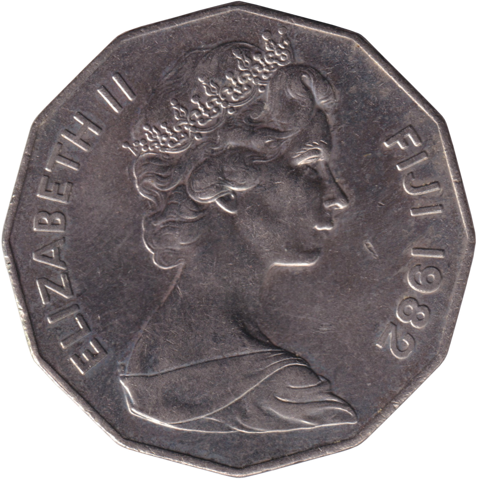 50 cents - Élizabeth II - Young bust