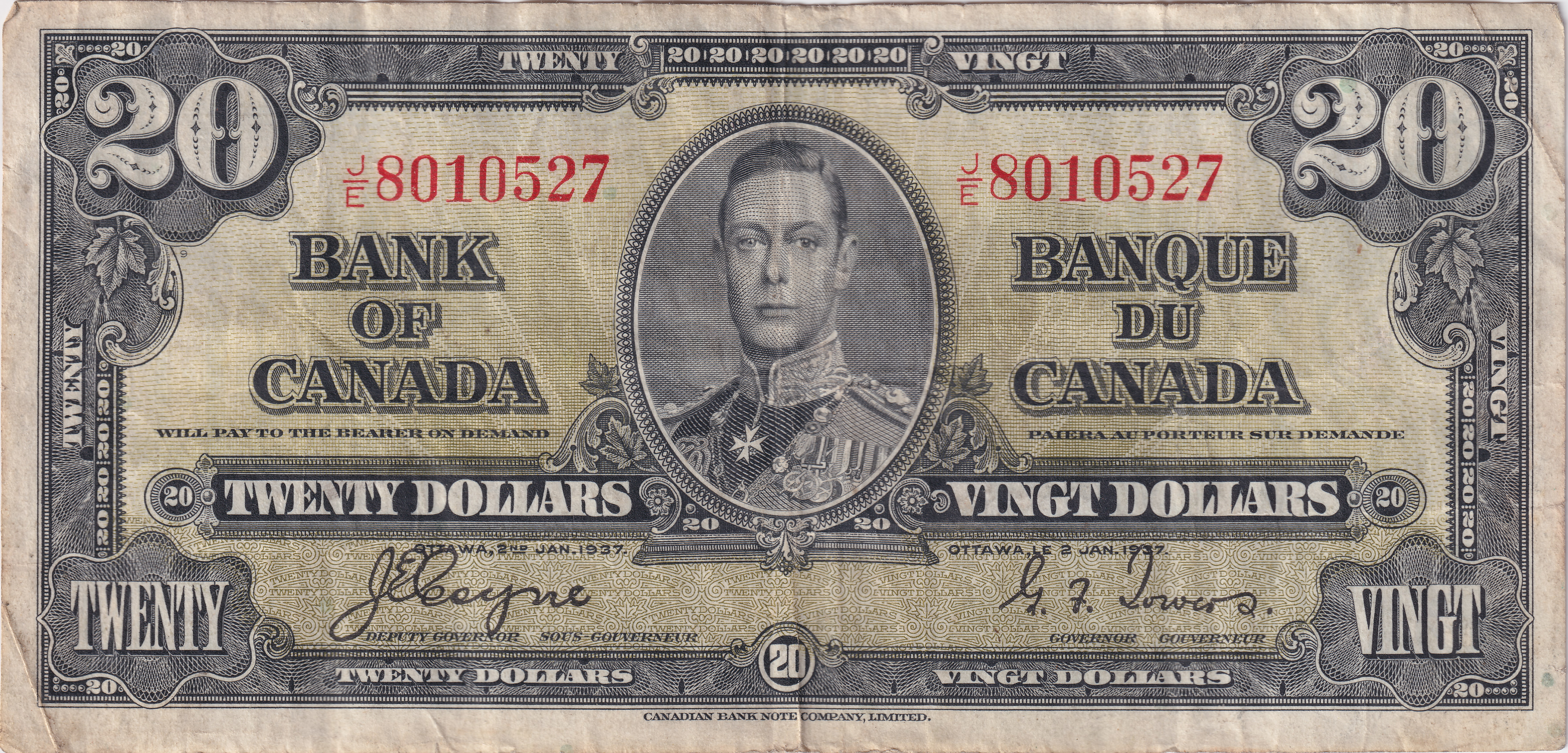 20 dollars - Série 1937 - George VI