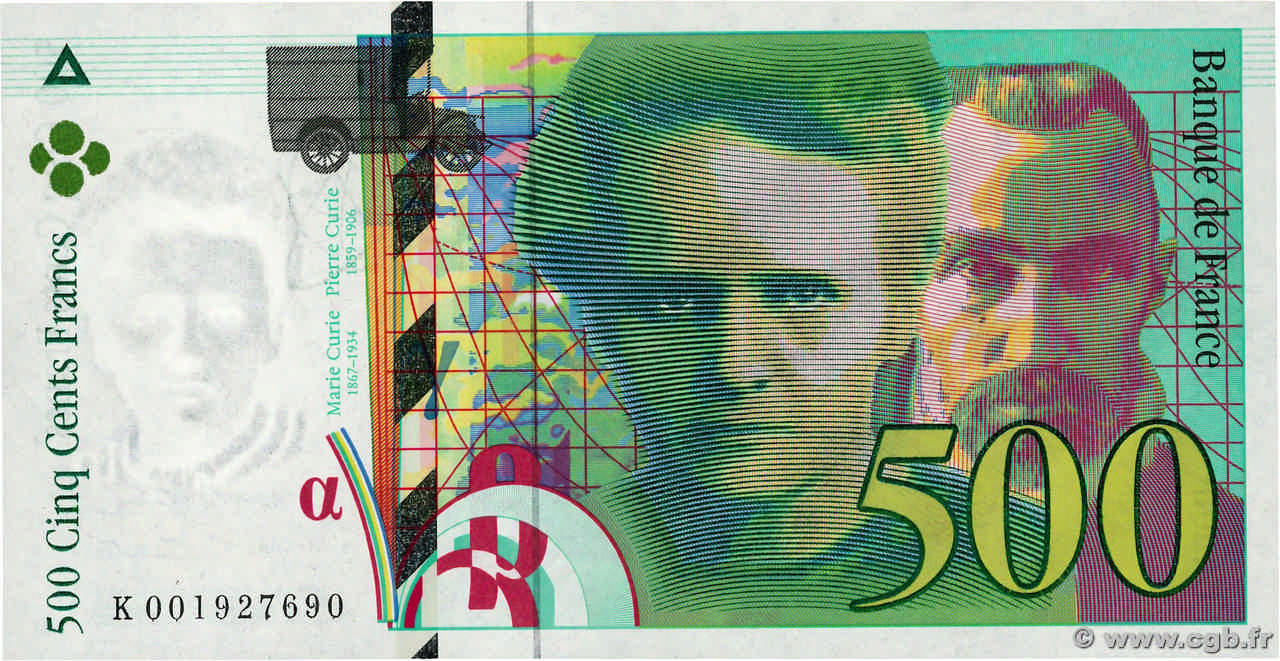500 francs - Pierre et Marie Curie