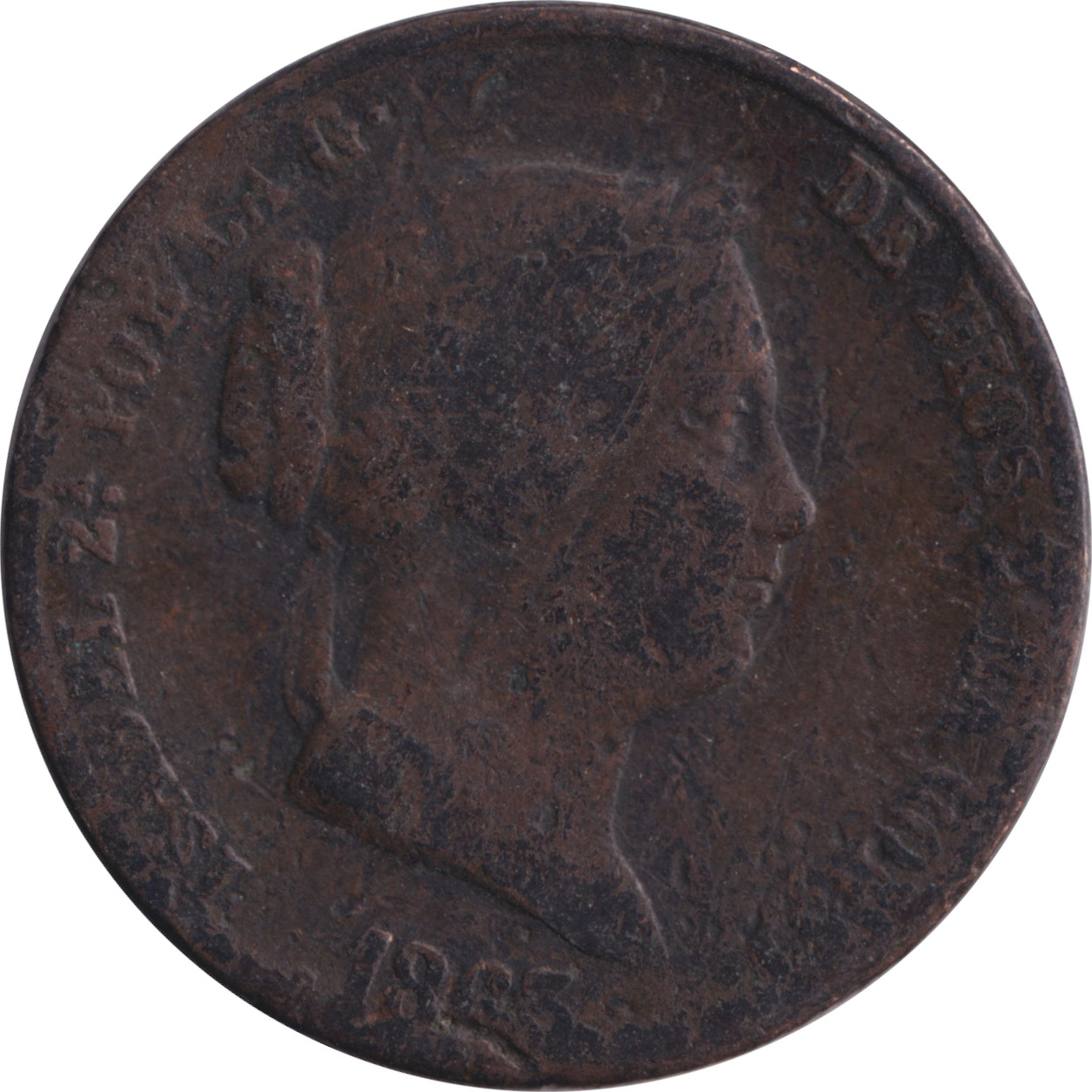 25 centimos - Isabelle II