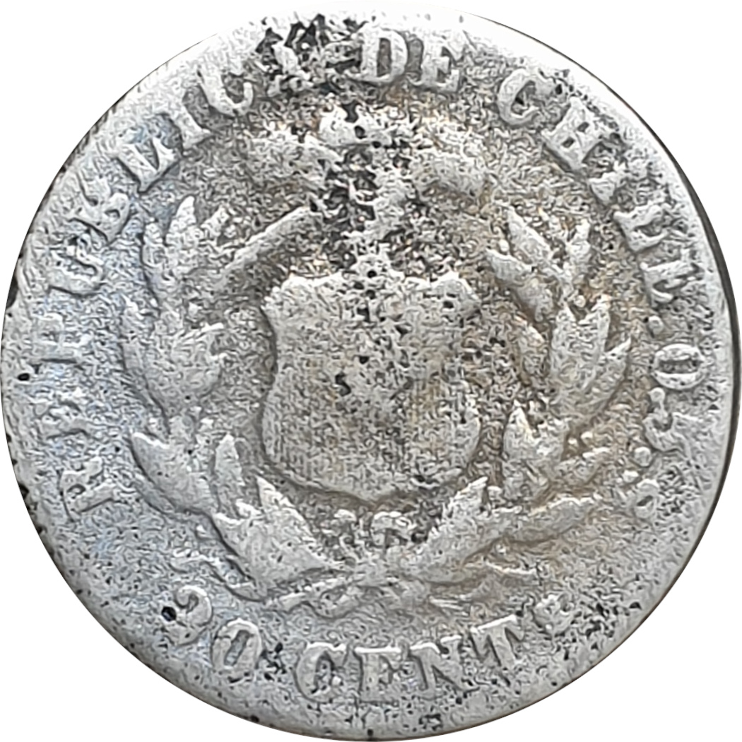 20 centavos - Seated Eagle - Silver 500‰