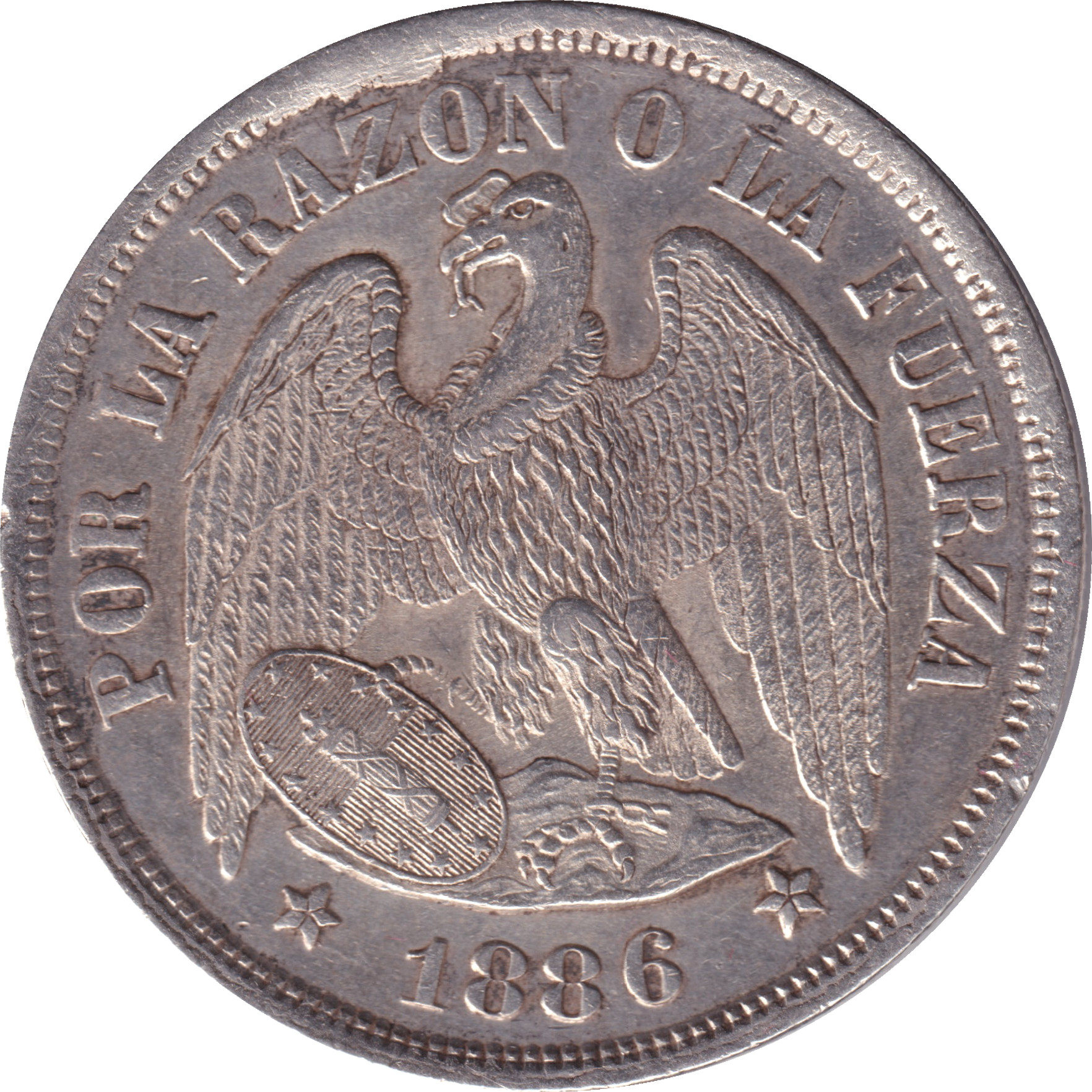 1 peso - Aigle posé - Second type