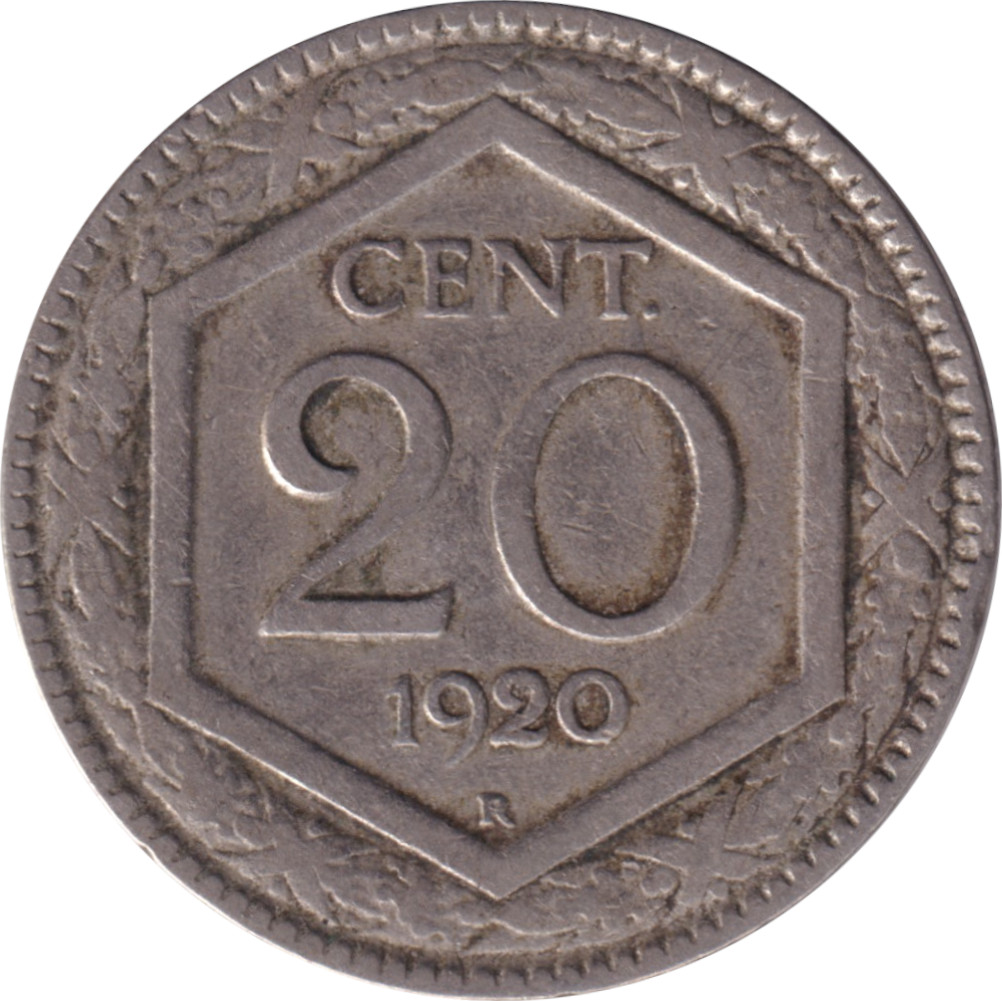 20 centesimi - Shield - Plain edge