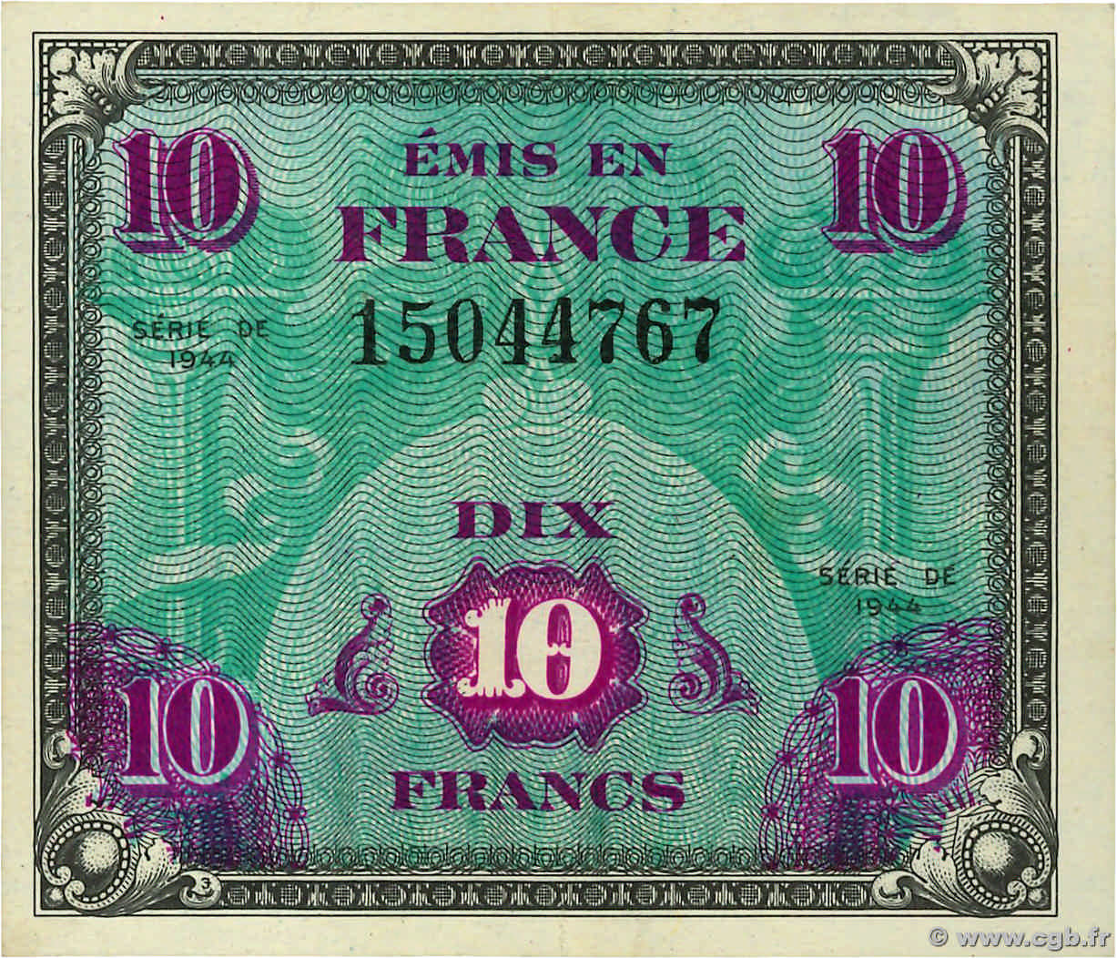10 francs - Drapeau