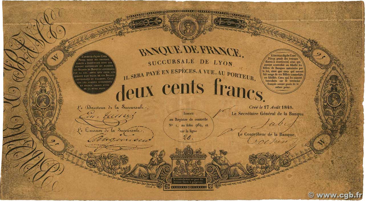200 francs - Succursales